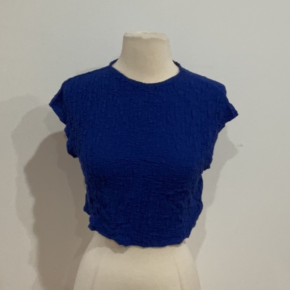 L'Academie Farah Crop Top in Clasdic Blue, Size M - Picture 5 of 10